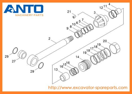31Y1-10160 HCE مهر کیت هیوندای حفاری قطعات سیلندر روغن برای R250LC-7 R250LC-3