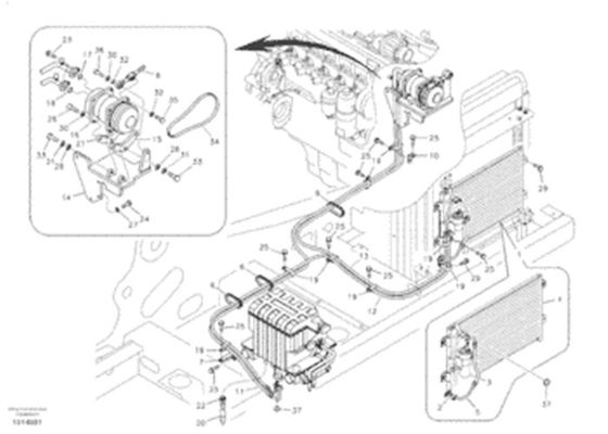 کولر روغن کندانسور VOE14509415 14509415 Excavator VOE EC290B
