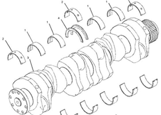 قطعات موتور Excavator بلبرینگ اصلی 1280400 0.51 میلی متر  C13 345B 365B قطعات موتور بیل مکانیکی اصلی